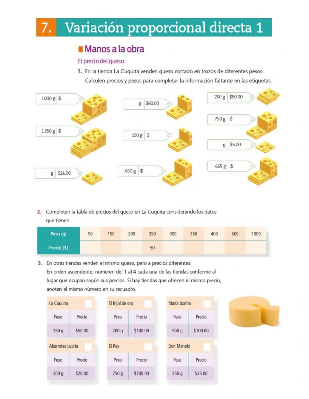 Variación proporcional directa 1