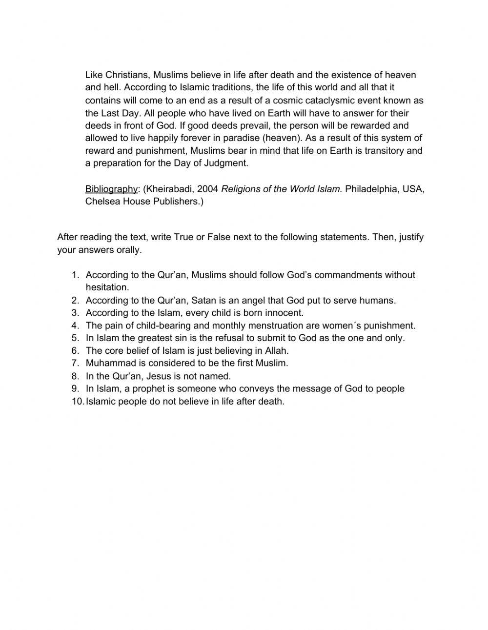 Islam Major Beliefs Worksheet Live Worksheets islam-major-beliefs-worksheet-live-worksheets