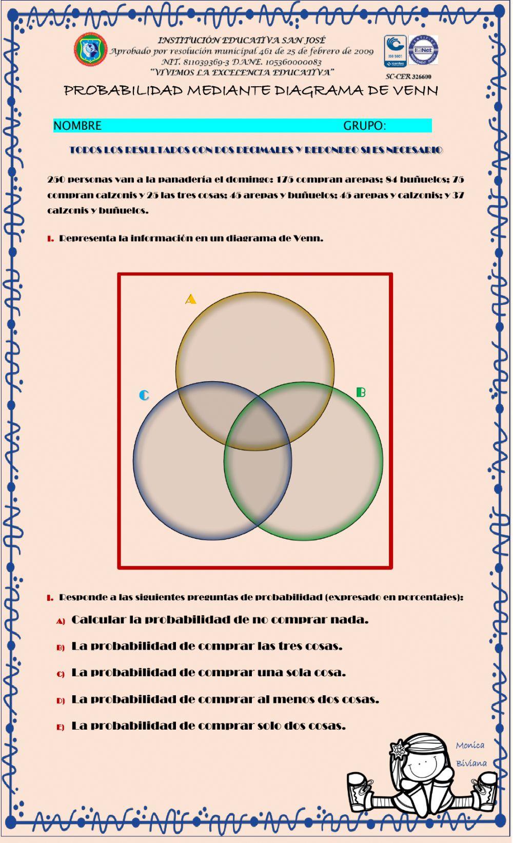 PROBABILIDAD PANADERÍA DIAGRAMA DE VENN