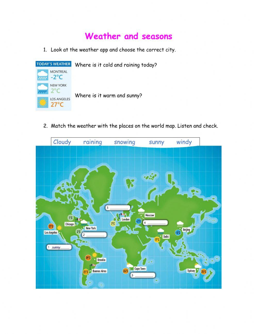 Weather and Seasons. Metro 1 unit 2