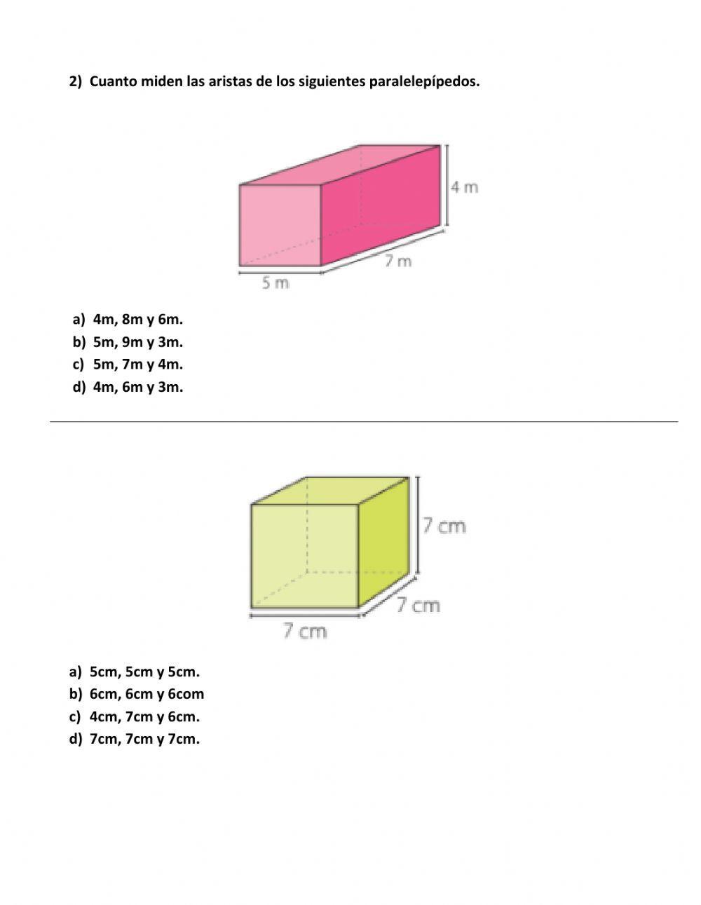 Redes de cubos y paralelepipedos worksheet | Live Worksheets