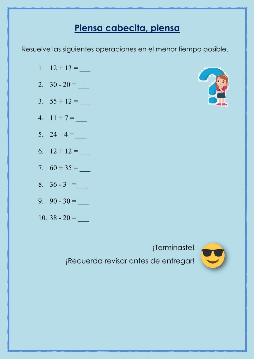 Piensa cabecita, piensa