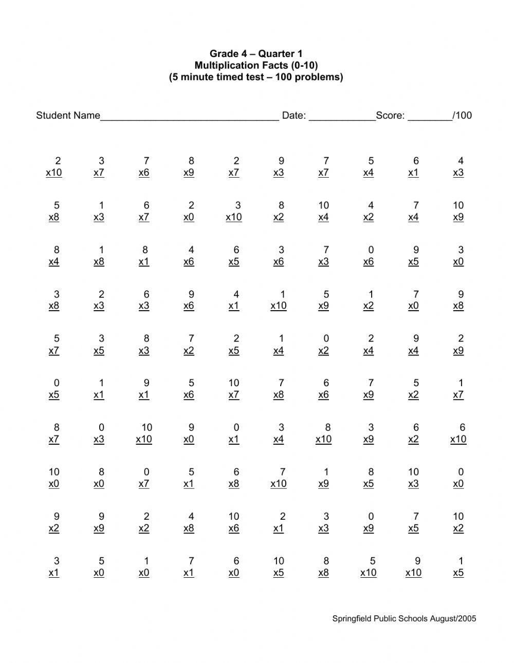 4336850 | Multiplication and Division Timed -Test | 4336850-multiplication-and-division-timed-test