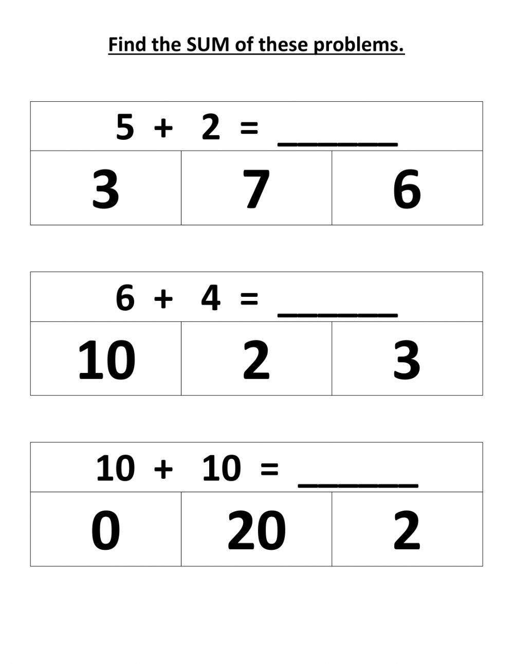 417726 | Find the sum | snielson | LiveWorksheets