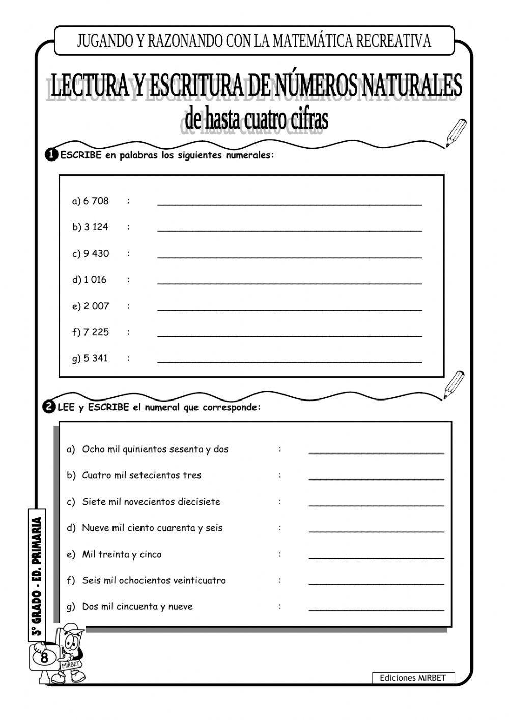 Números hasta 9 999