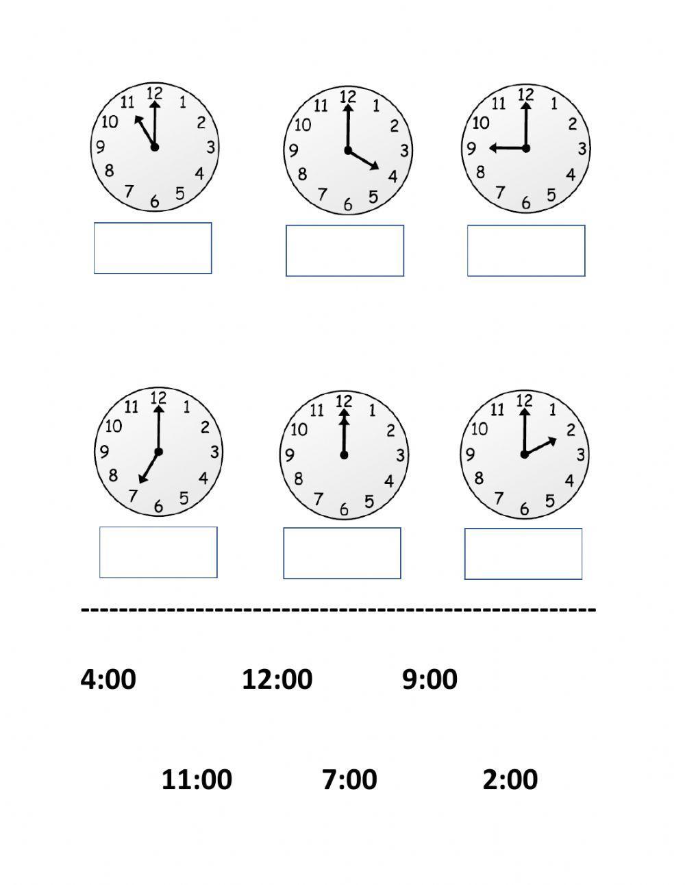 Time Match Up - O'clock