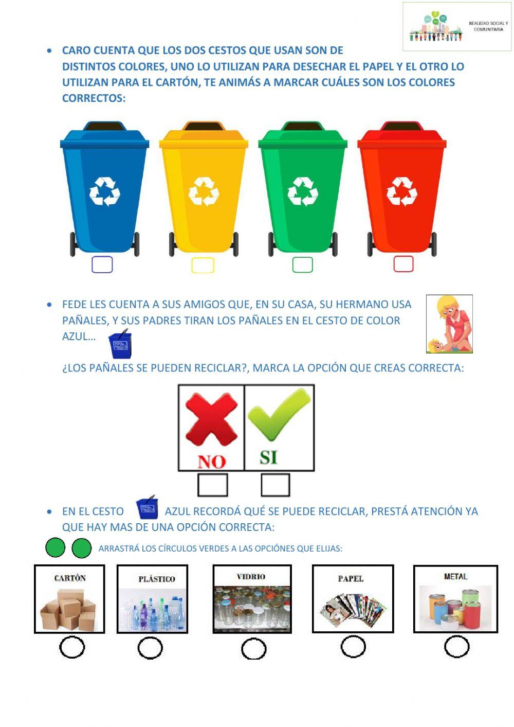 A trabajar con el reciclaje y situaciones problematicas