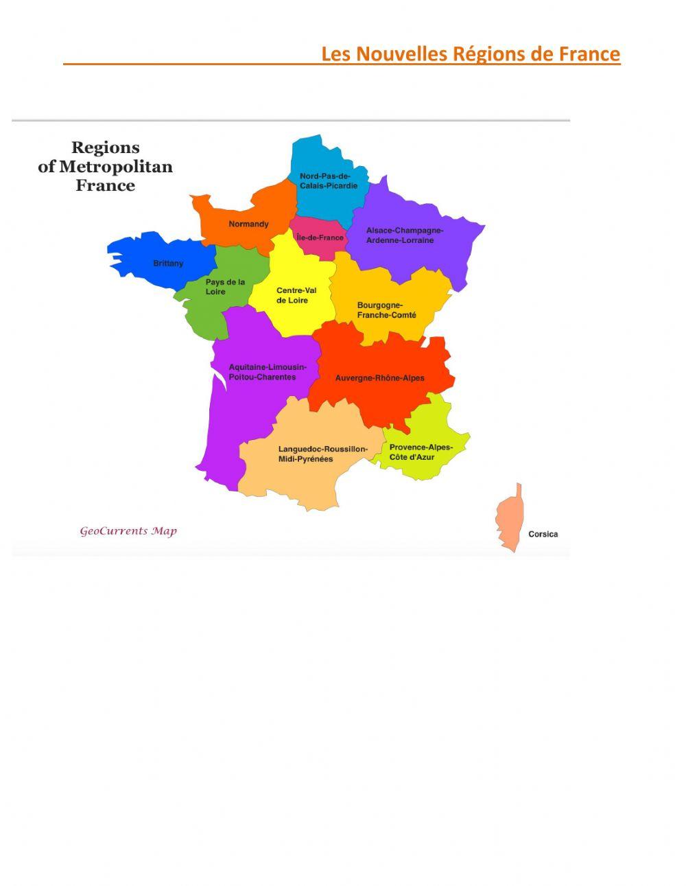 Nouvelles régions de France