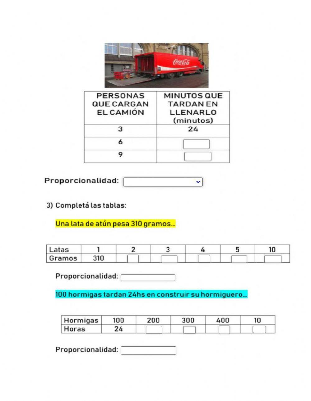 Proporcionalidad Directa e inversa