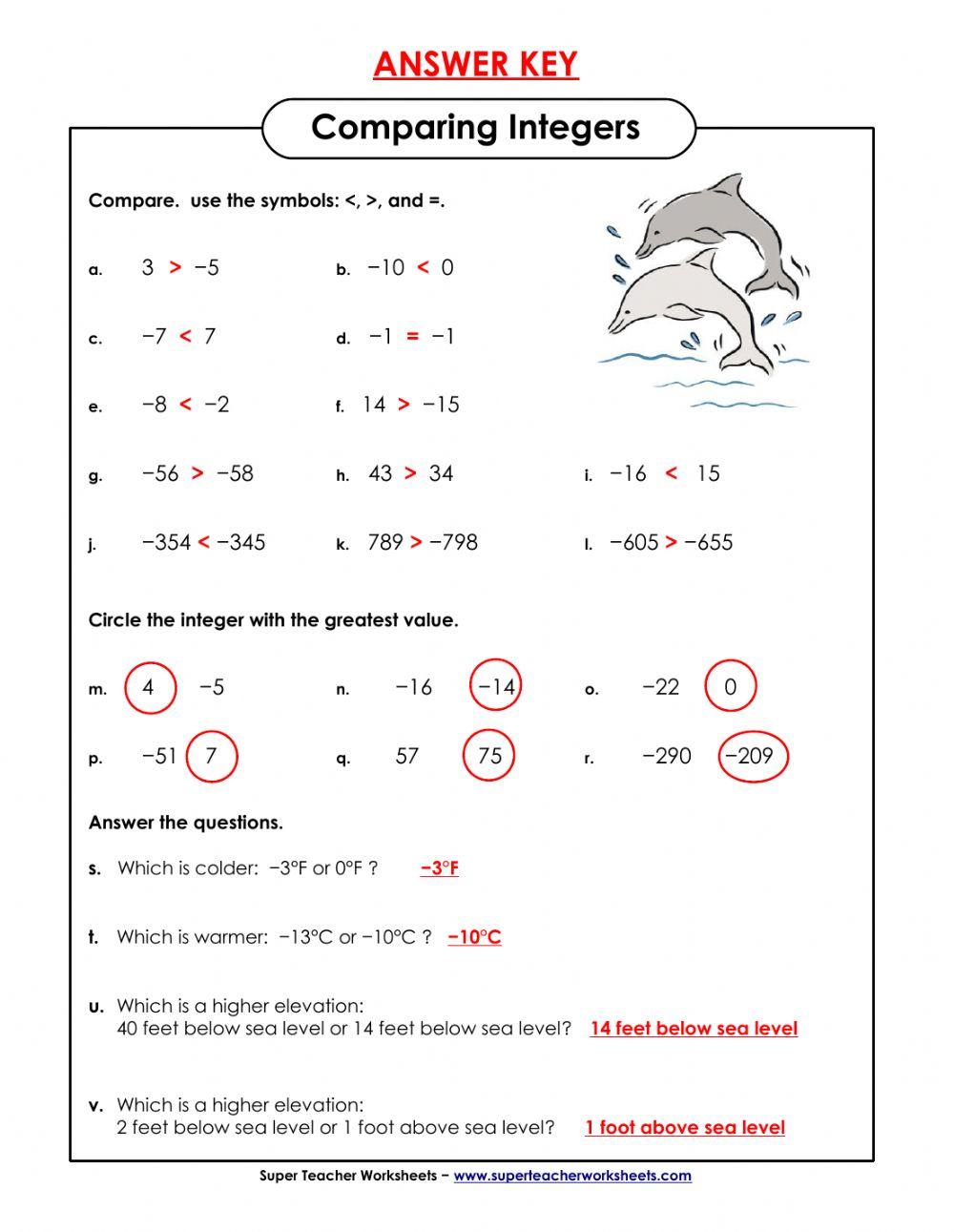 4338300 Comparing Integers westemmm LiveWorksheets