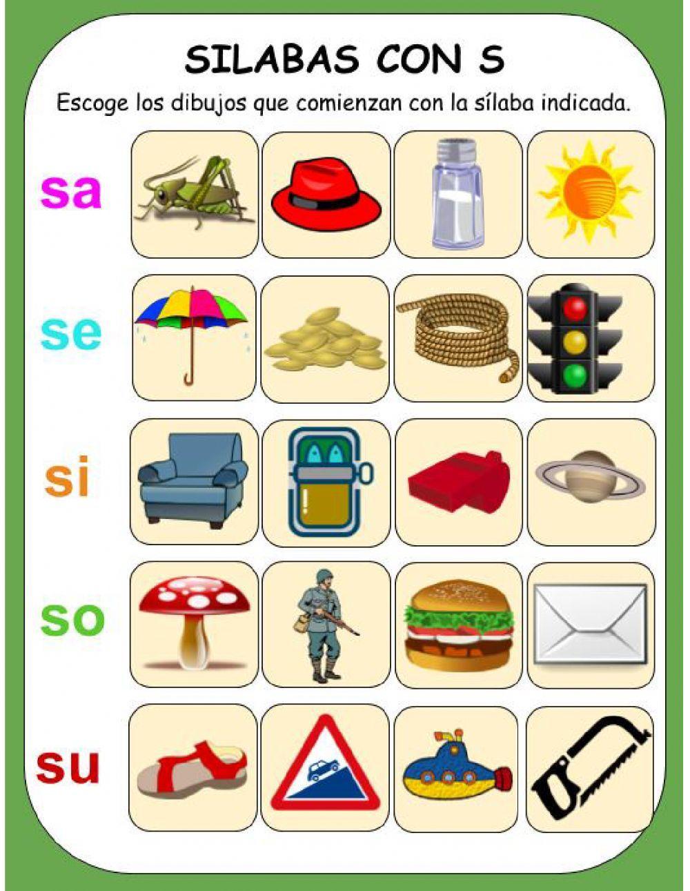 Sílabas con s