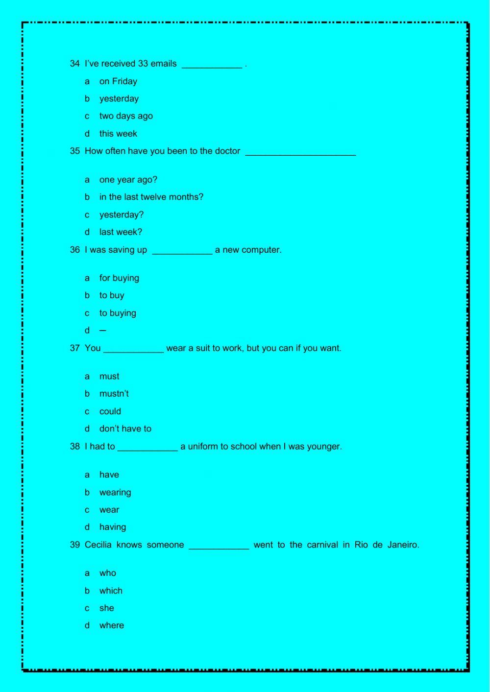 The English Academy-Placement test 2