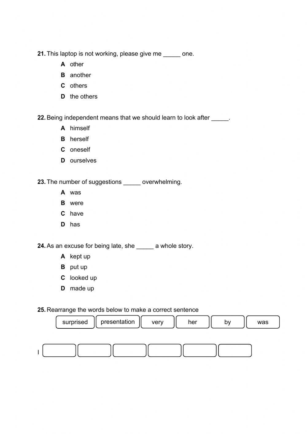 Emsat Mock Exam Part 1 - Grammar