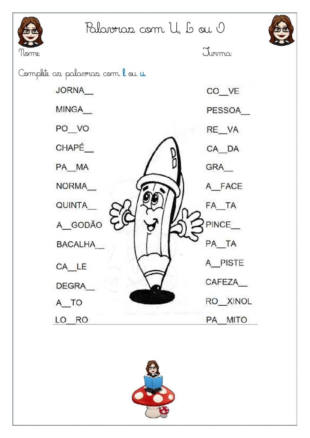 Palavras com U, L e O