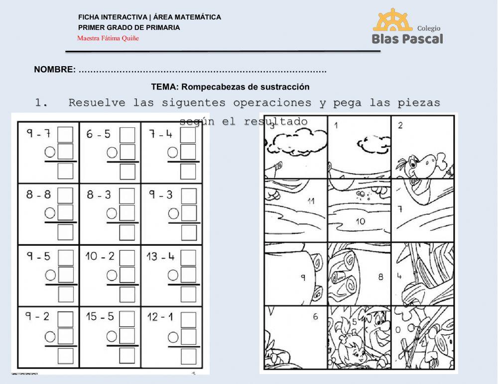 Rompecabezas de sustracción