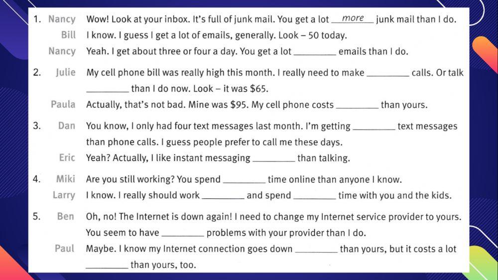 More Less Fewer online exercise for | Live Worksheets