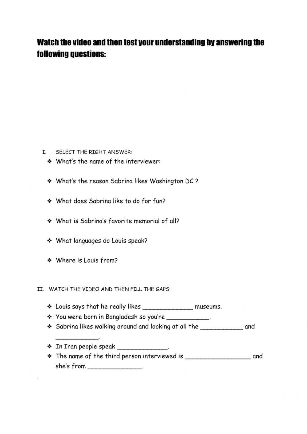 Worksheet Where Are You From