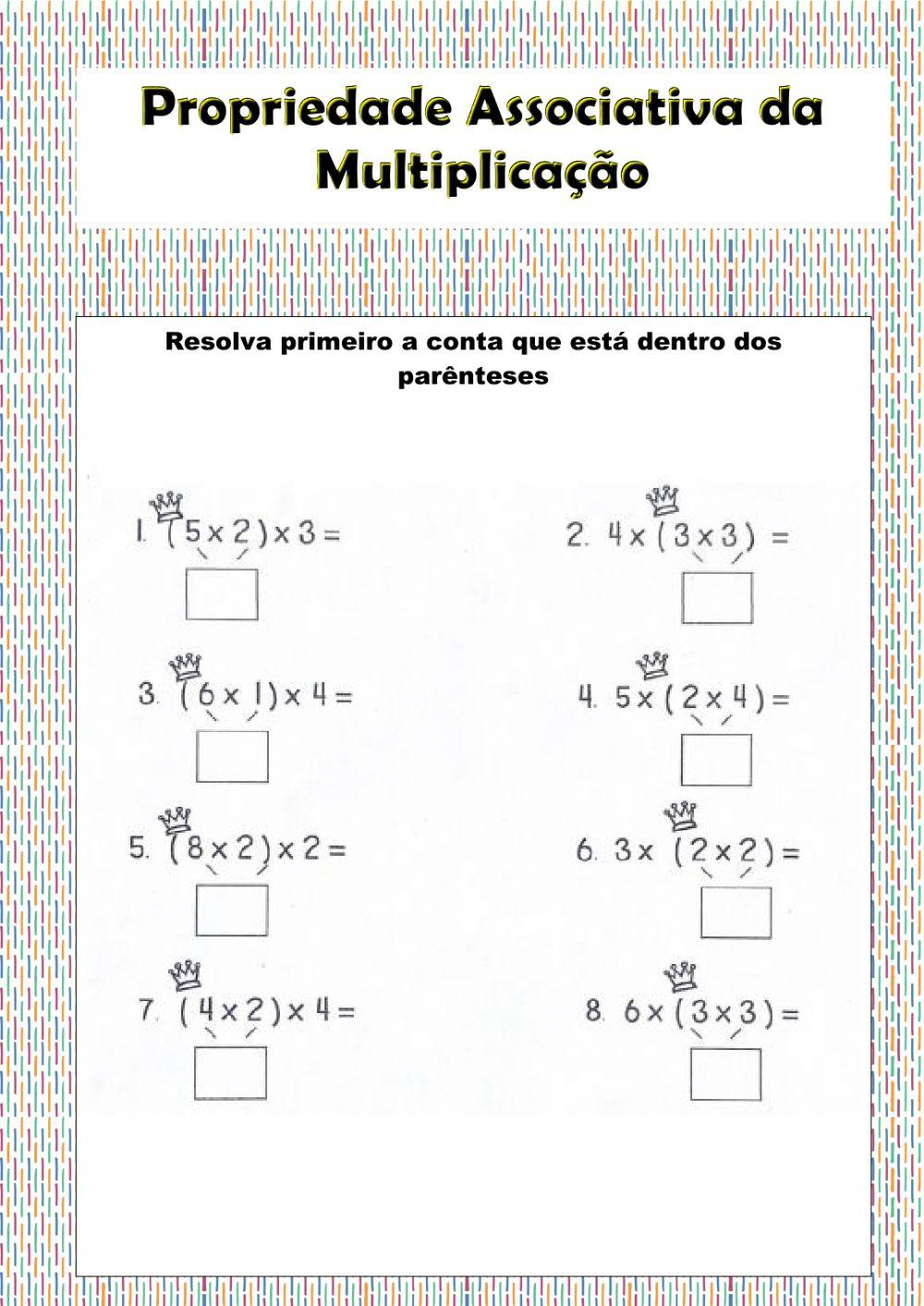 Propriedades da multiplicação