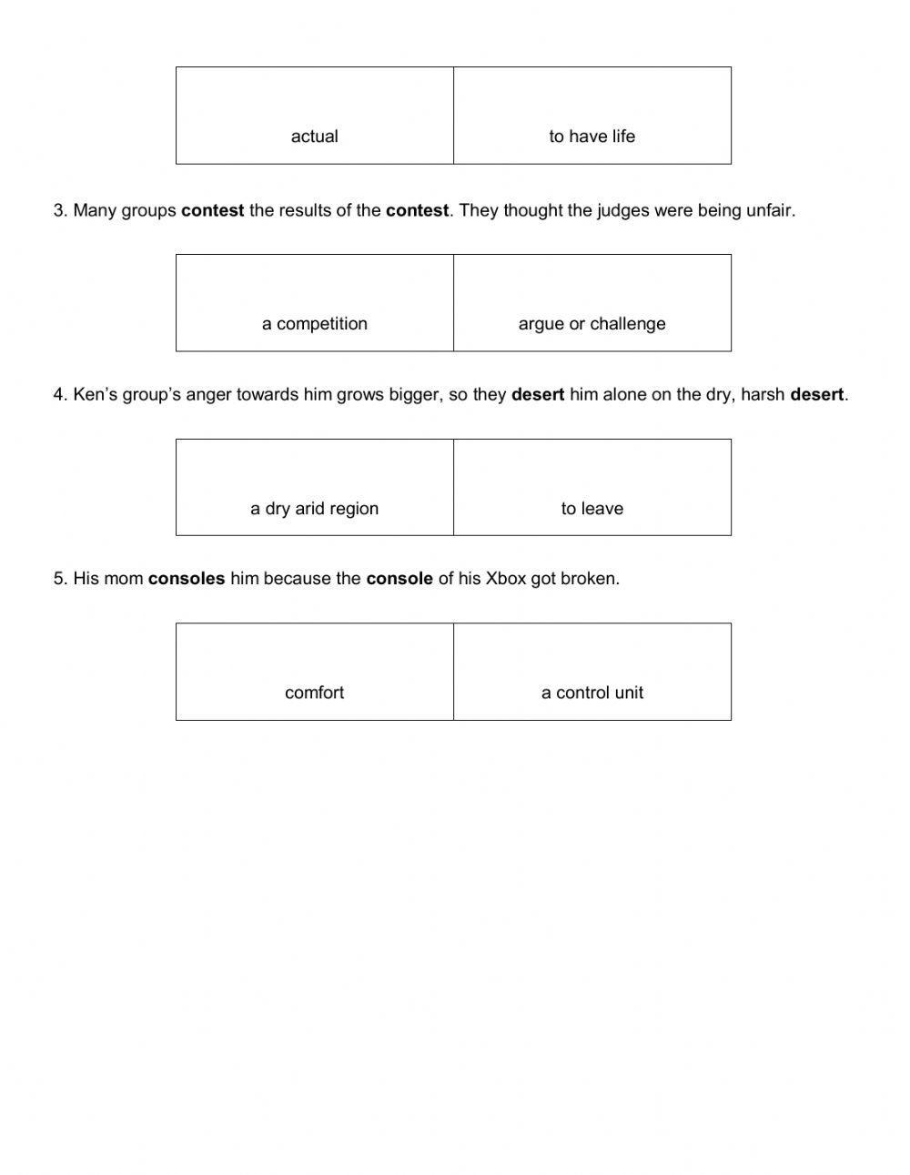 Heteronyms QUIZ | Free Interactive Worksheets | 418965