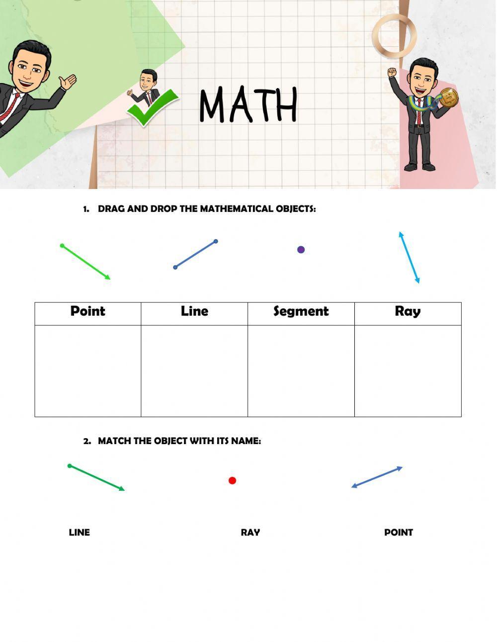 Line, segment, point and ray