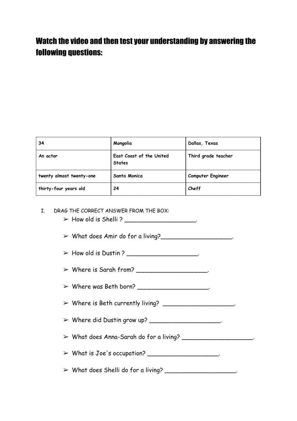 Giving Personal Information