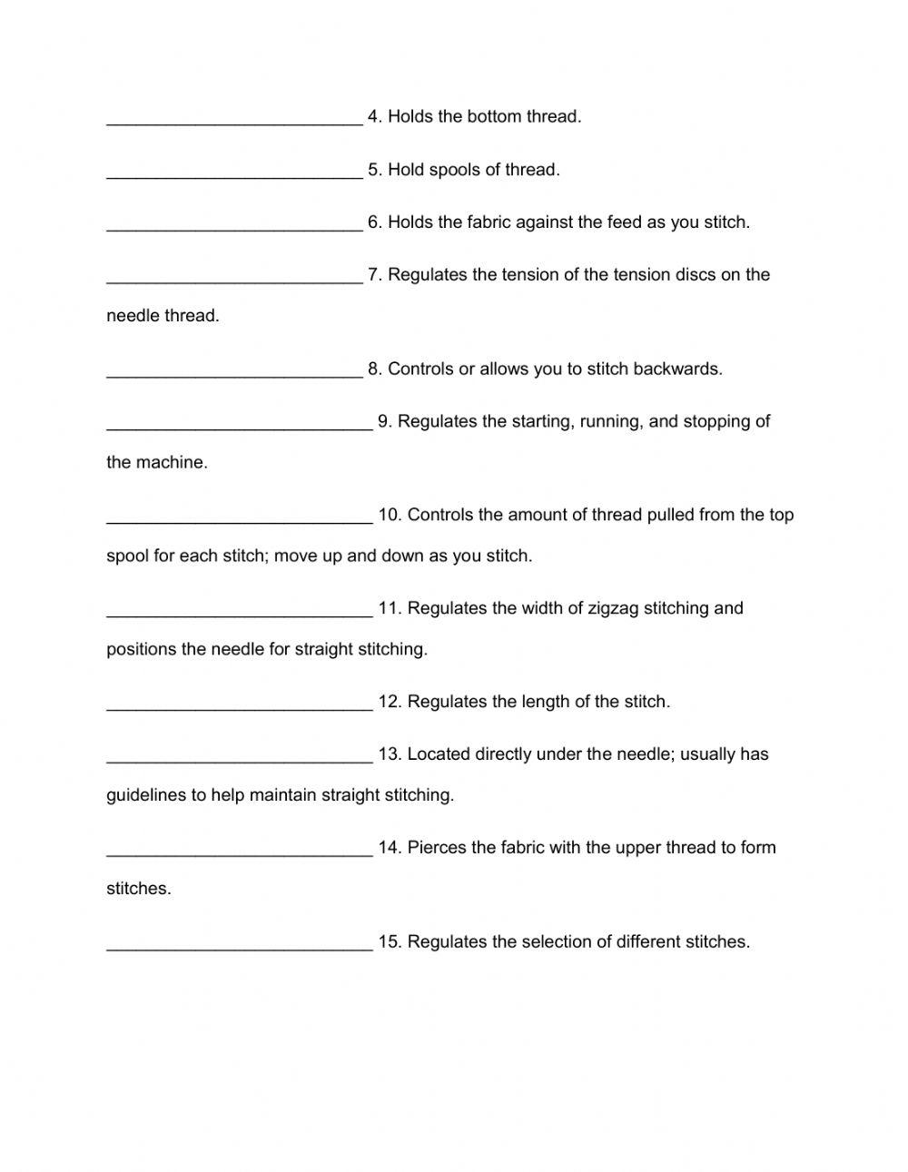 Sewing Machine Functions