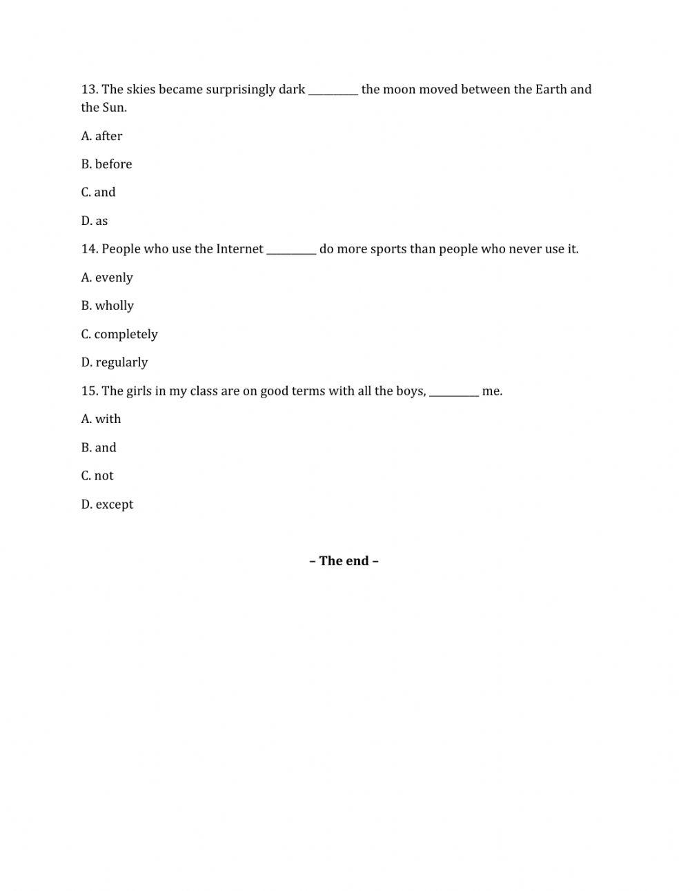 Lớp 11 - Kiểm tra 15 phút - Kỹ năng Viết + Ngữ pháp số 1