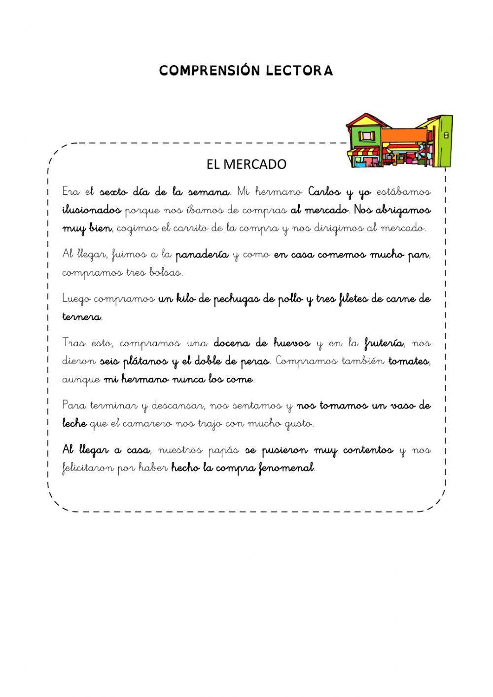 Comprensión preguntas directas e inferencias