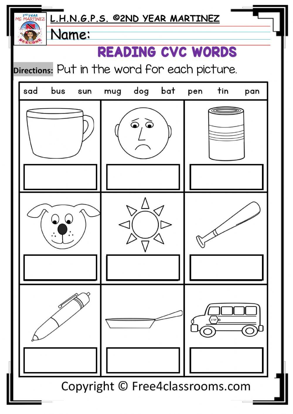 PHONICS - WORD PICTURE MATCH