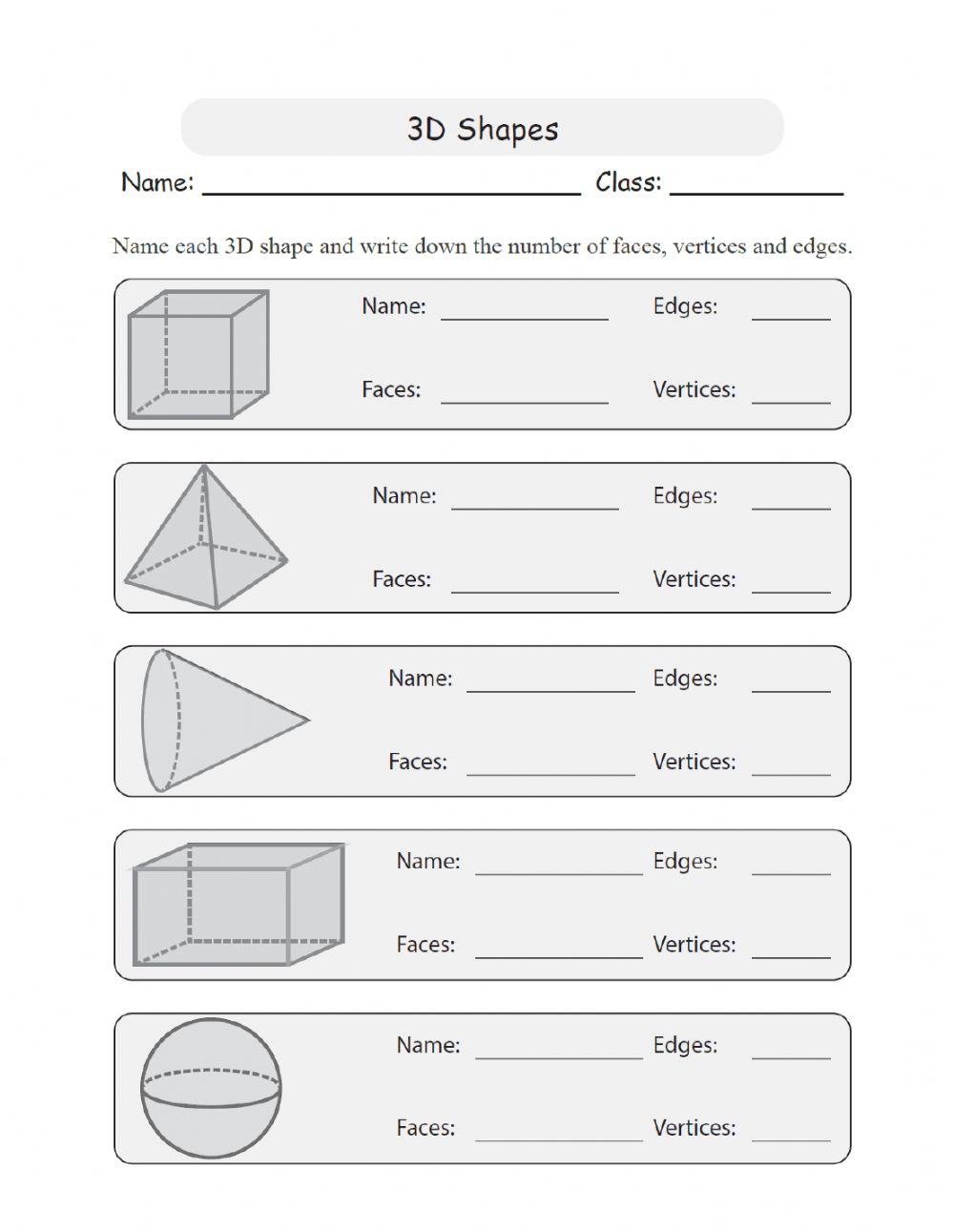 3d shapes online pdf exercise | Live Worksheets 3d shapes online pdf exercise | Live Worksheets