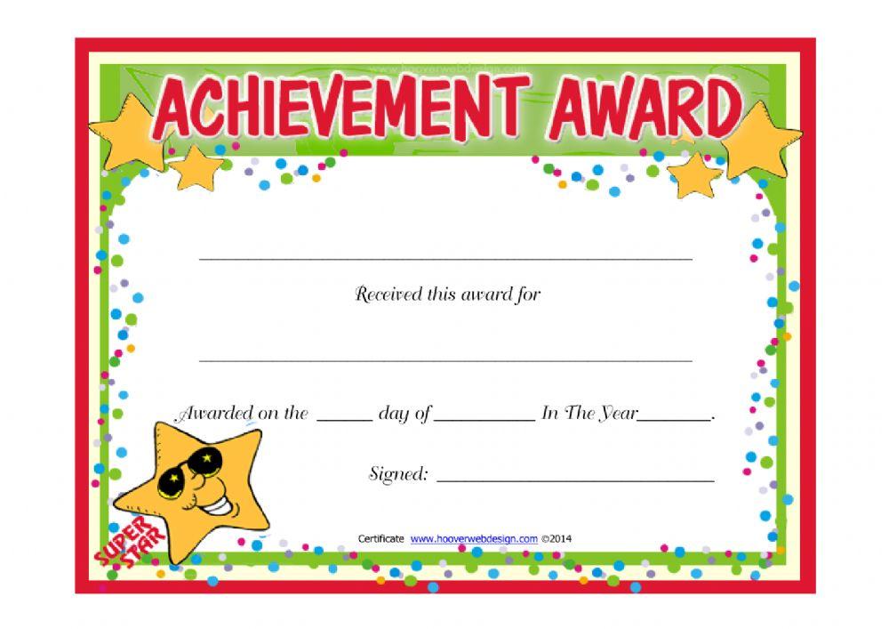 Award winning certificate