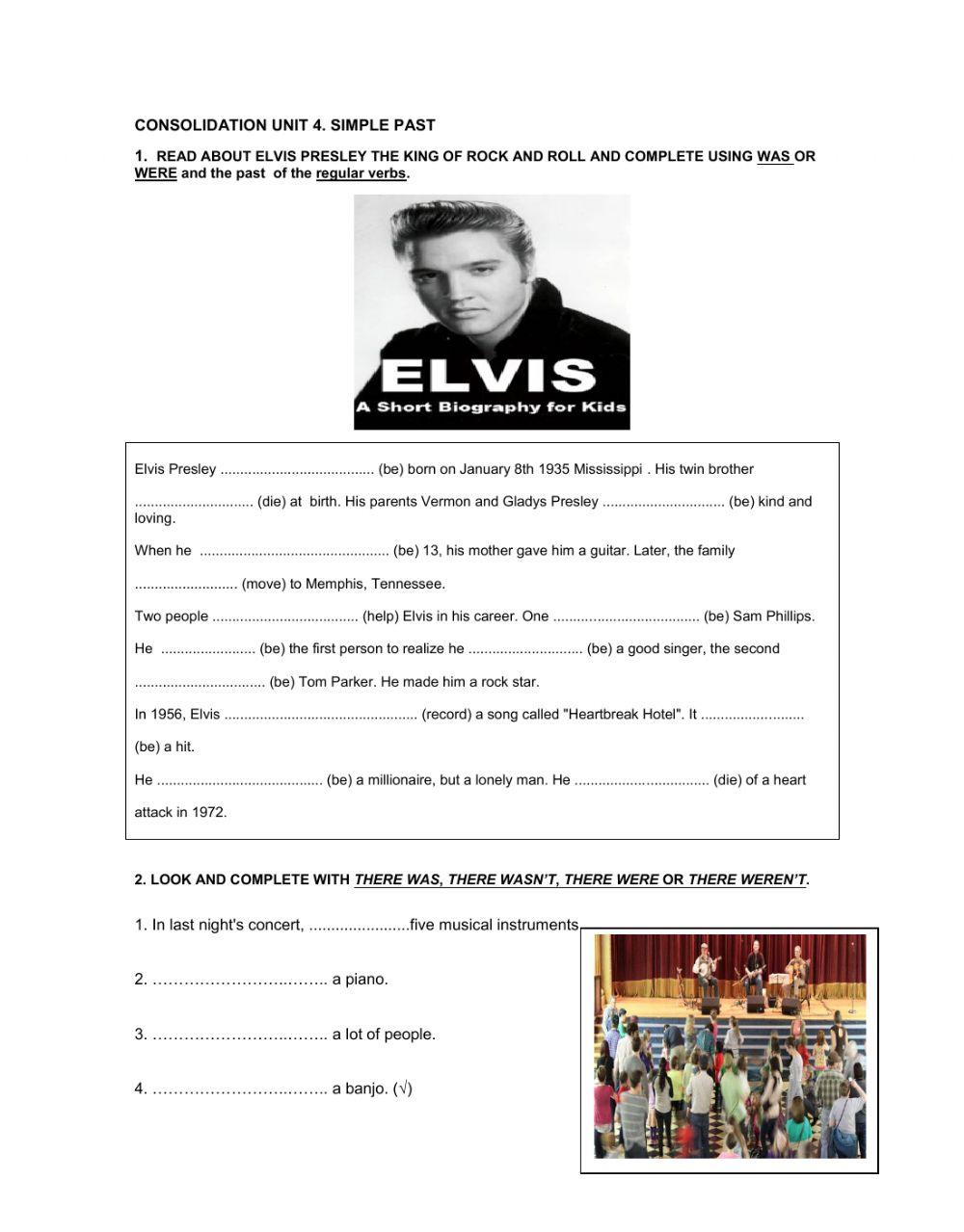 Simple past. to be. regular verbs.