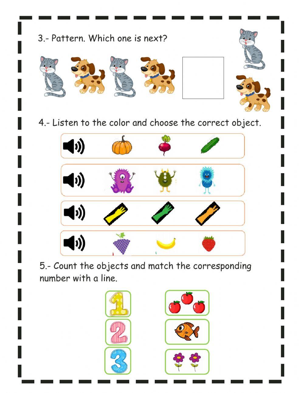Colors,numbers and pattern