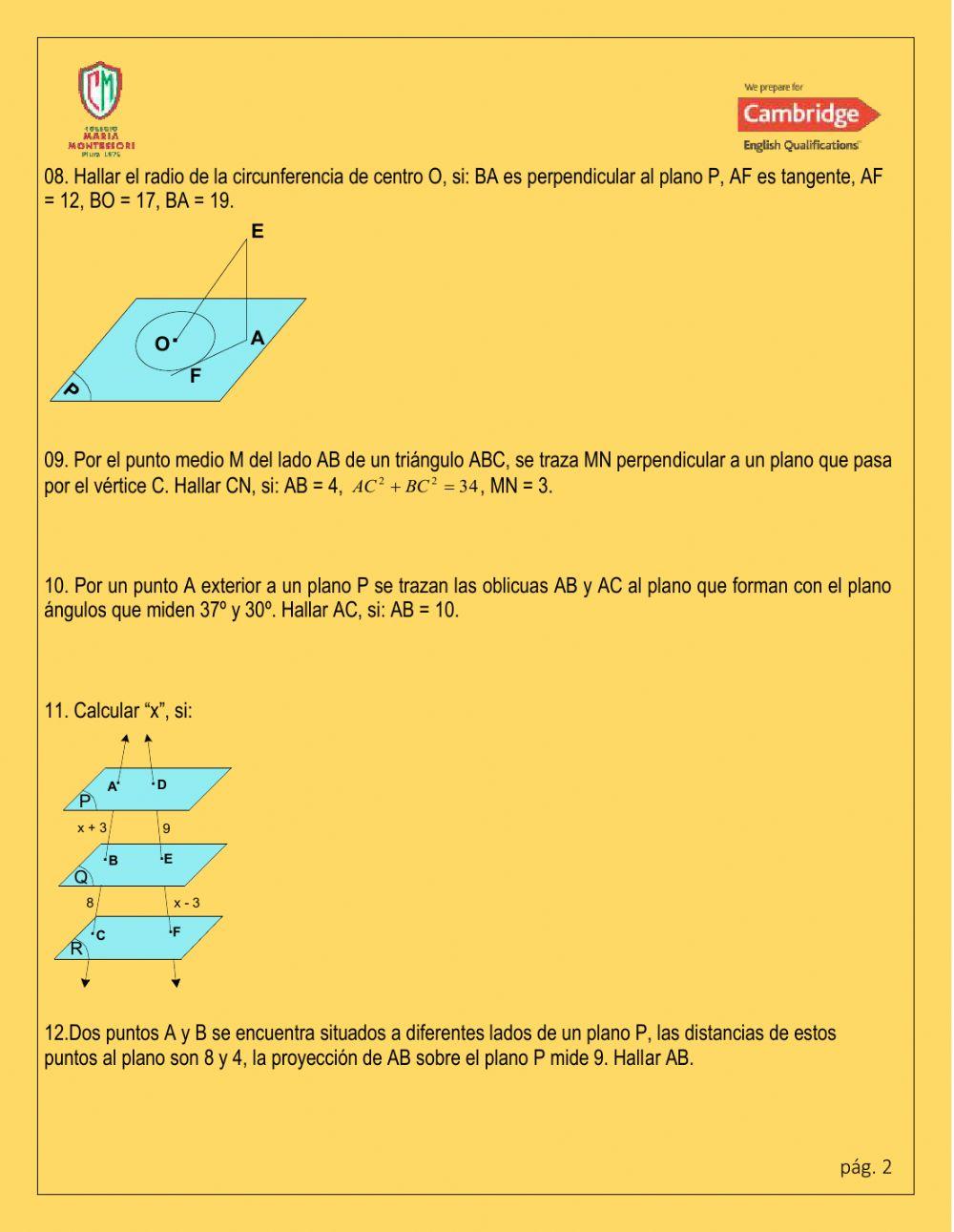 Planos y rectas Planos y rectas