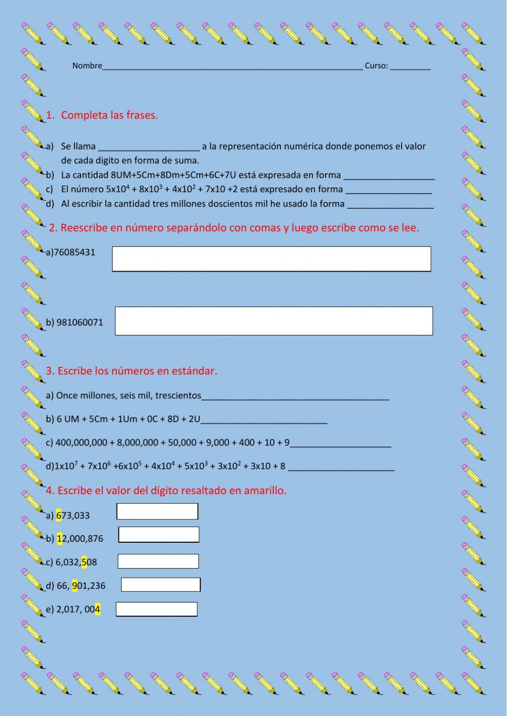 Representaciones numéricas de números naturales