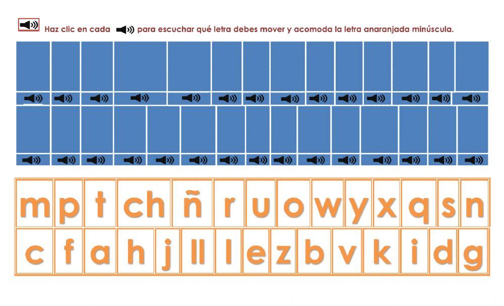 Letras minúscula del abecedario- identificación