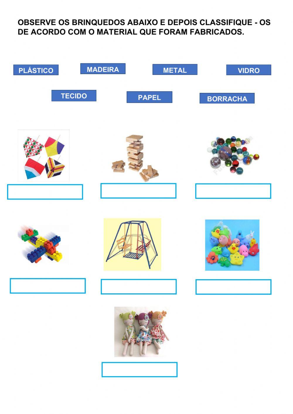 Materiais dos objetos