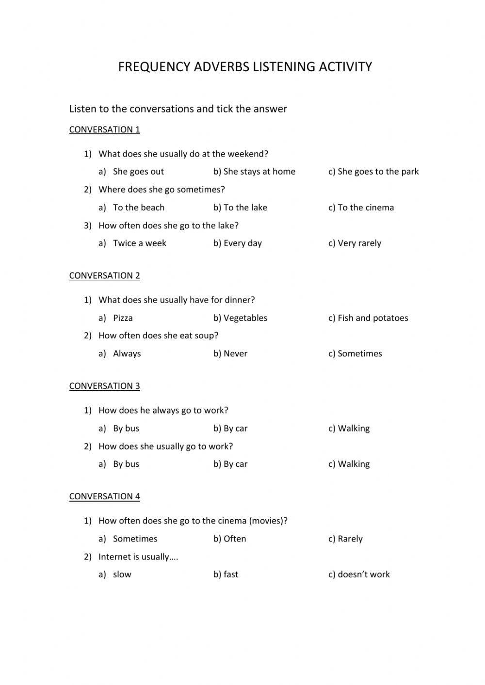 Adverbs of frequency Adverbs of frequency
