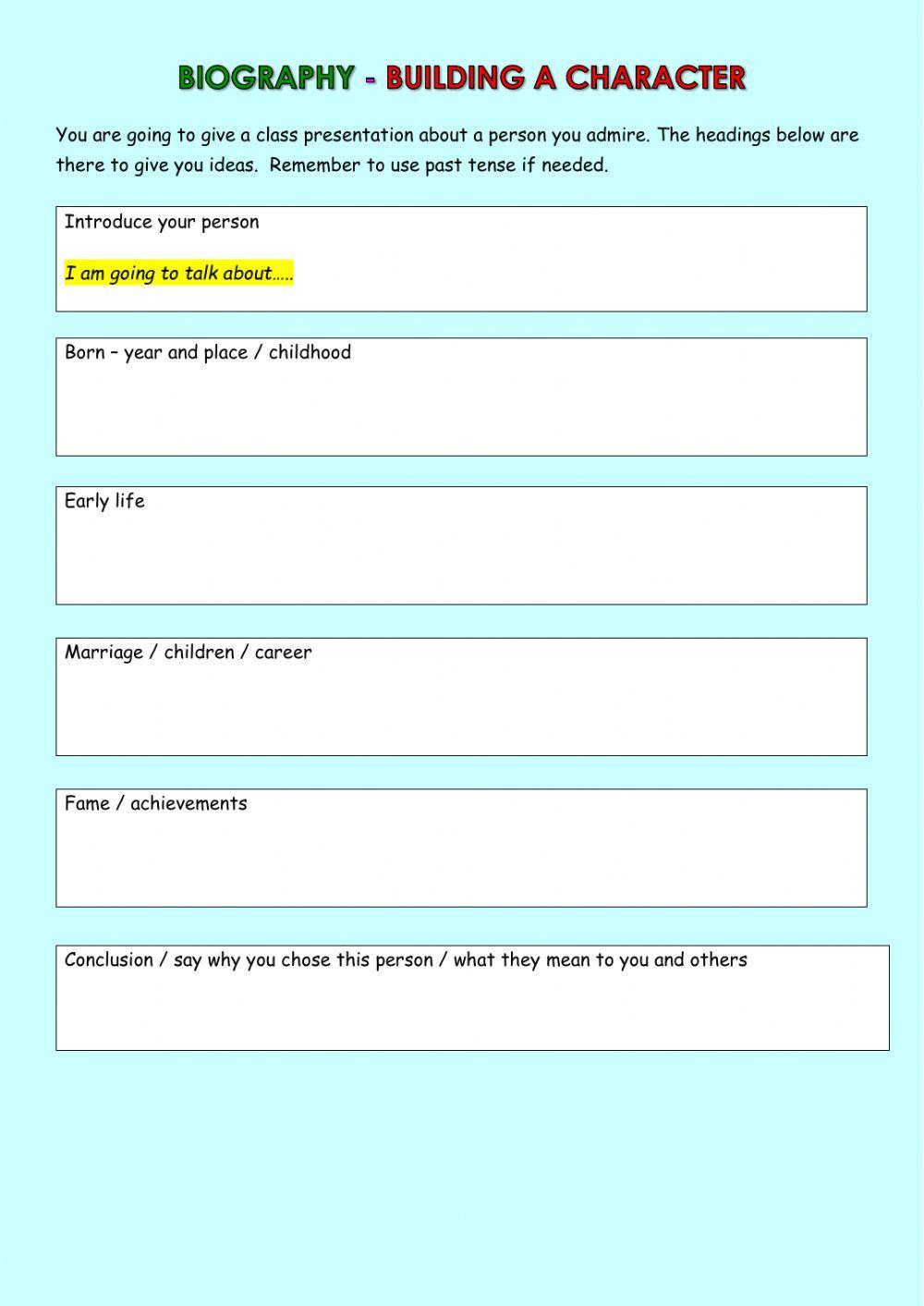 Biography Writing Biography Writing