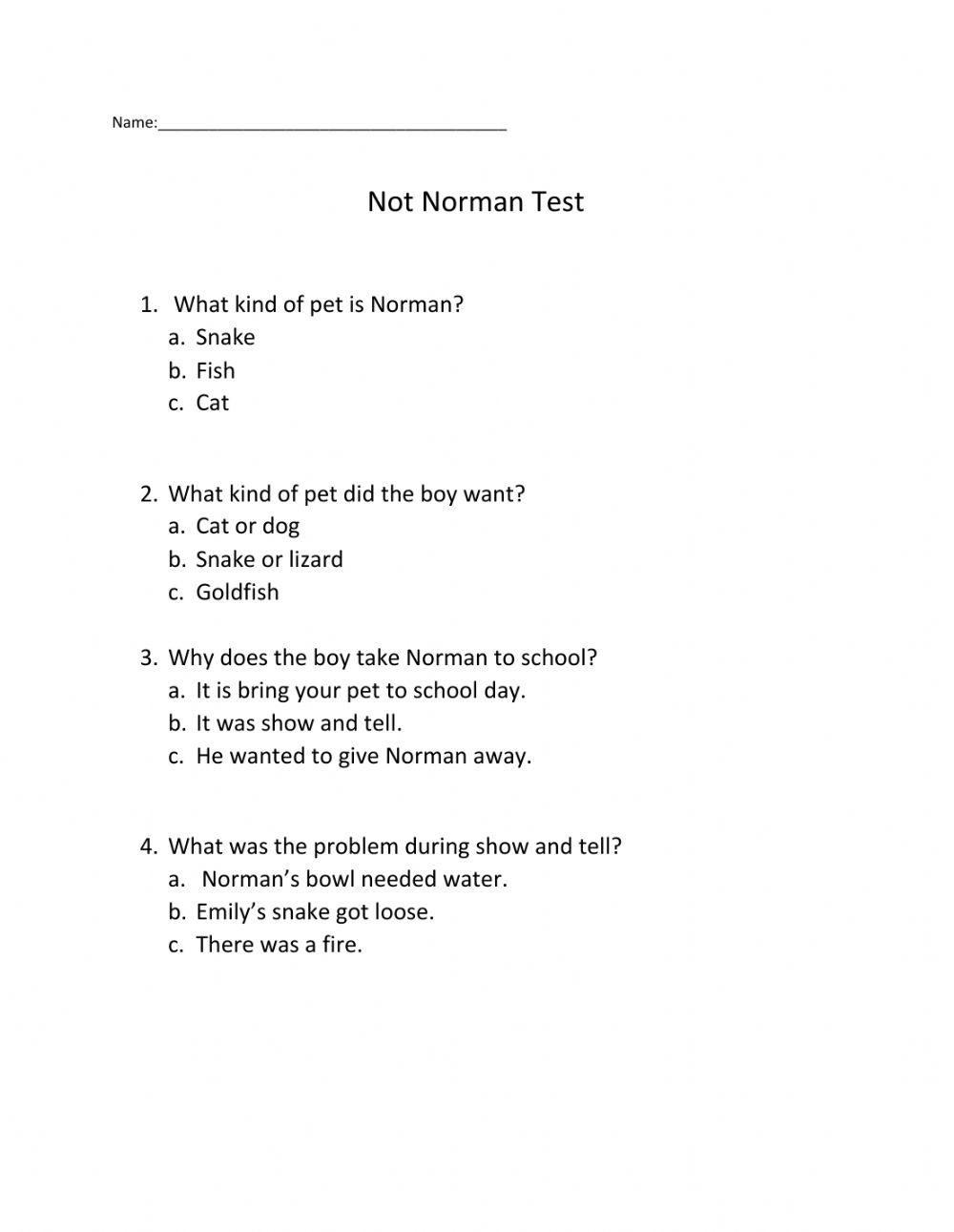 Not Norman Test