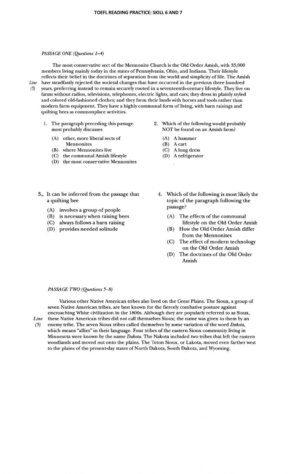 Toefl Skill 6 and 7 Toefl Skill 6 and 7