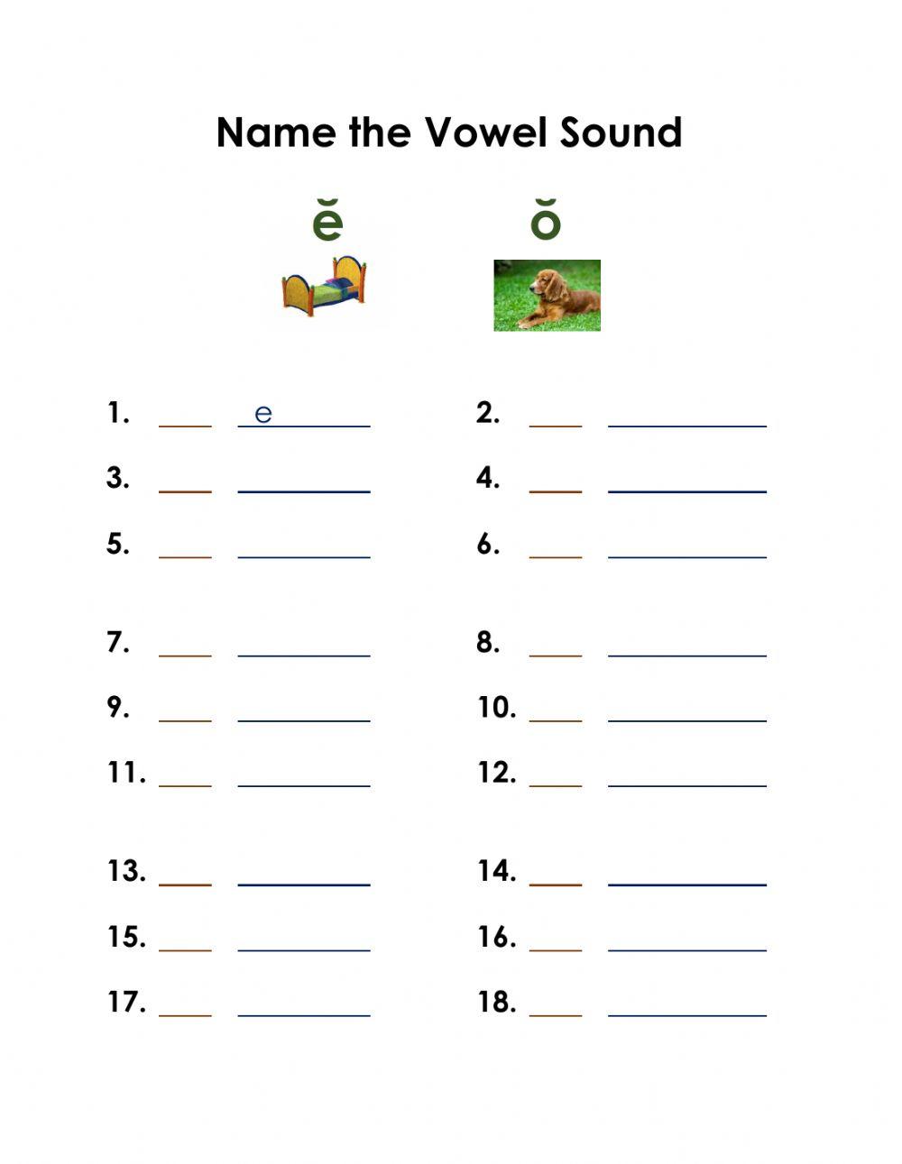 Spelling - Short e o review