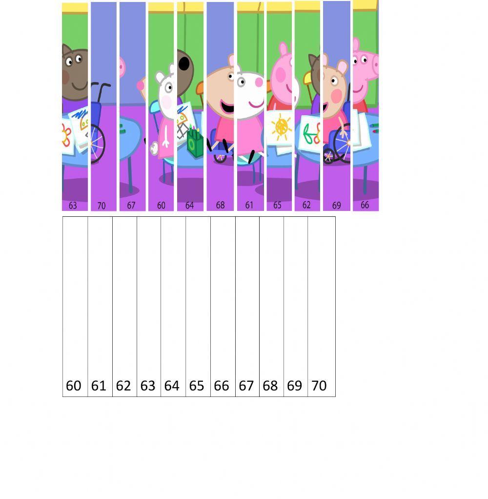 Puzzle peppa pig numero 60-70