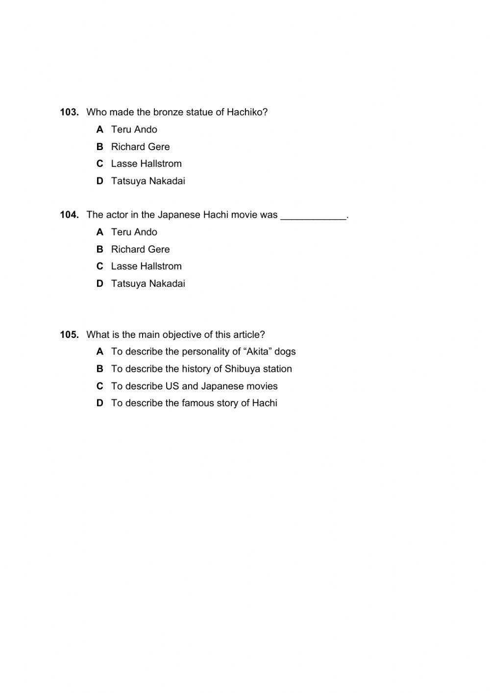 Emsat Mock Exam  Part 3 Extended Reading