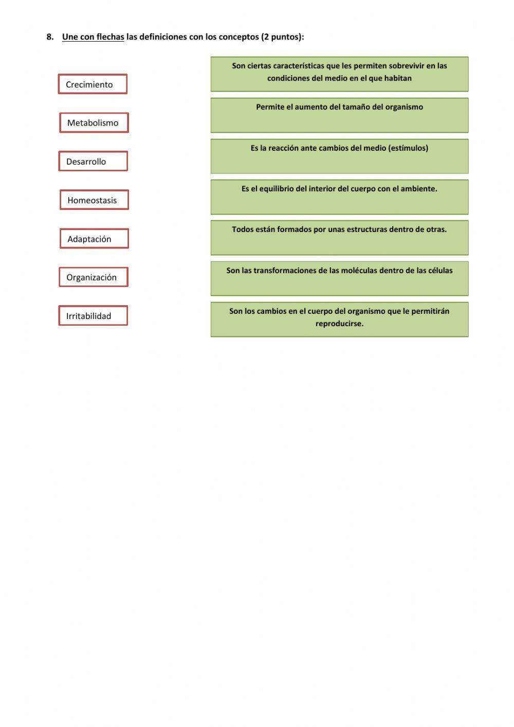 Actividad: características de los seres vivos2