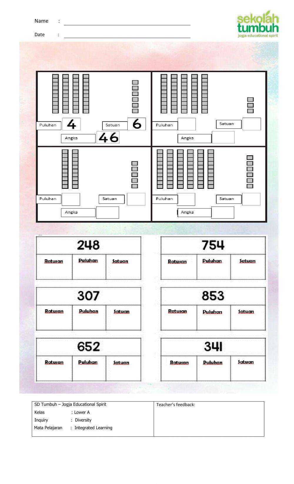 Nilai Tempat dan Nilai Angka (a)