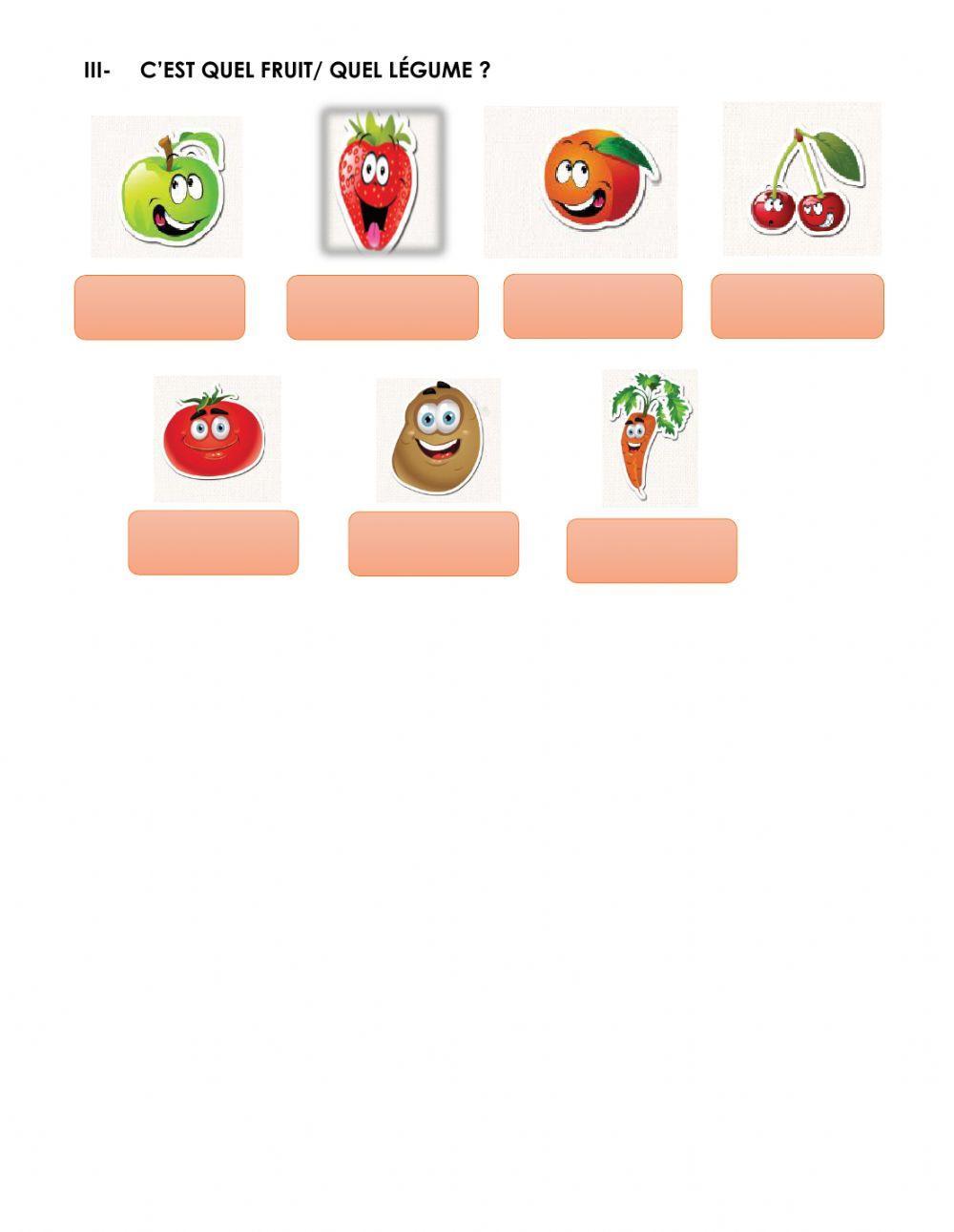 La description physique et les fruits et légumes