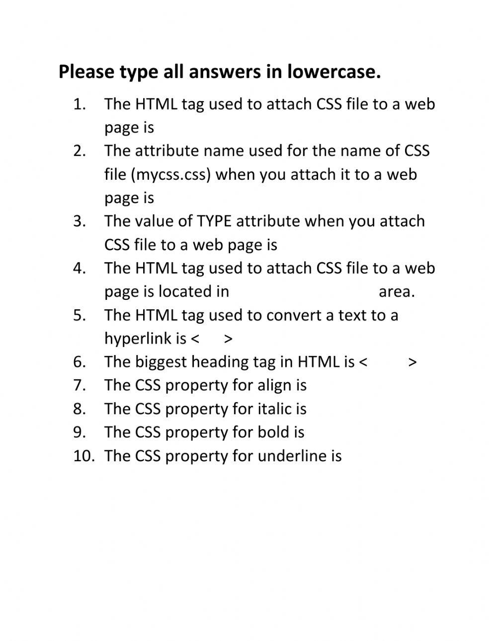 Css html 421699 Yennis Live Worksheets css-html-421699-yennis-live-worksheets