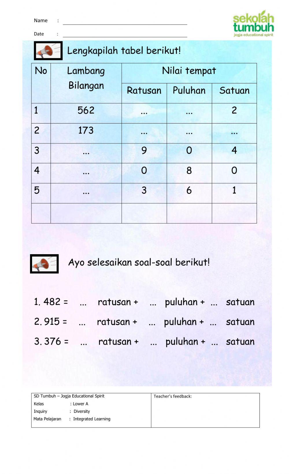 Nilai Tempat dan Nilai Angka (b)