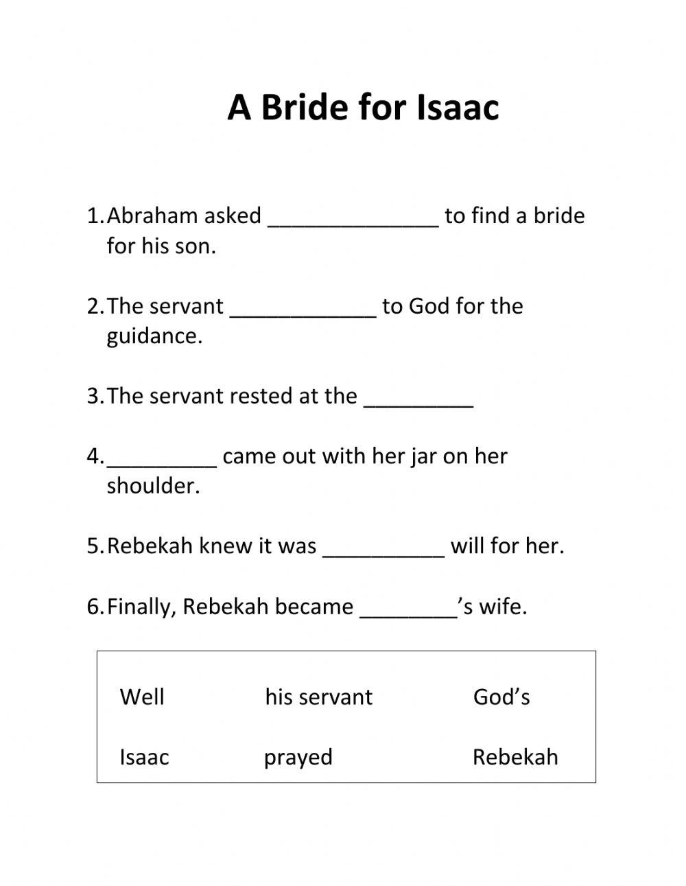 A Bride for Isaac